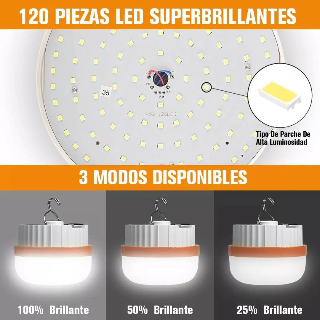 Lampara Recargable Led Solar Emergencia